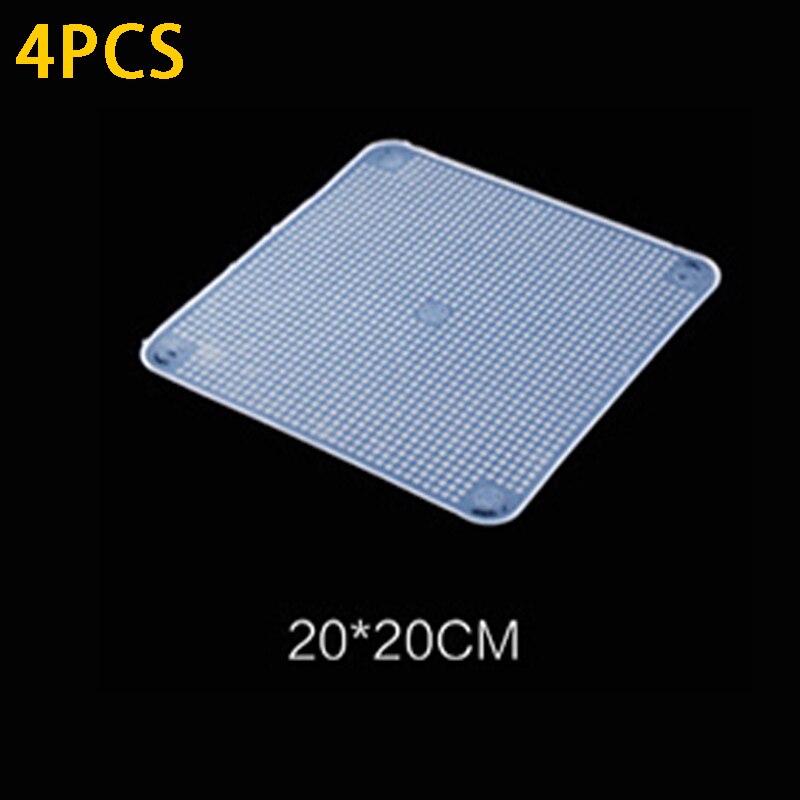 De silicona tazón cubre reutilizable papel para guardar alimentos frescos tapa sellada Stretch Film transparente bol de vacío de plástico accesorios de cocina: L 4PCS