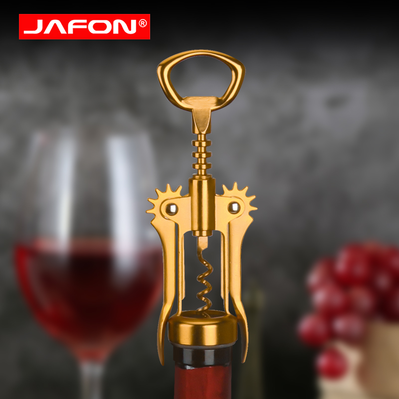 Dark Gold Wine Opener Wing Corkscrews with Beer Bottle Opener Stooper and Bag in Box for Kitchen Accessories Idea