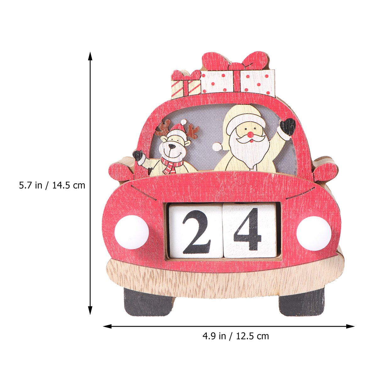 leuchtend Weihnachten Holz Kalender Dekor Schreibtisch Wiederverwendbare Kalender Kreative Auto bilden Santa Claus Fotografie Requisiten Ornament