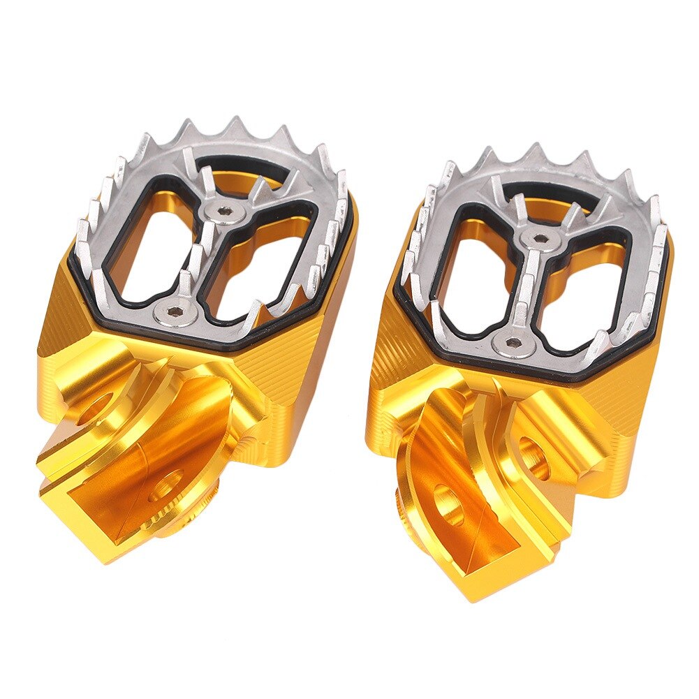 Scherpe Tanden Cnc Motorbike Dirt Bike Racing Voetsteunen Footpegs Voetsteunen Voor Ktm Husqvarna 85cc-530cc 2005: Goud