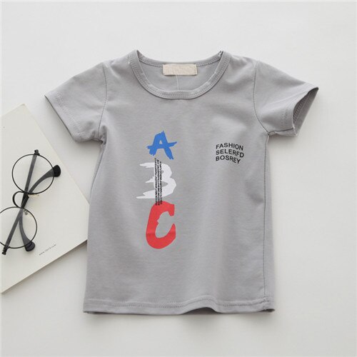 Cartoon Auto Baby Jongens T-Shirts Zomer Baby Korte Mouw Tops Mode Baby Boy Kleding Kinder T-shirts voor Jongens: GRAY / 18m