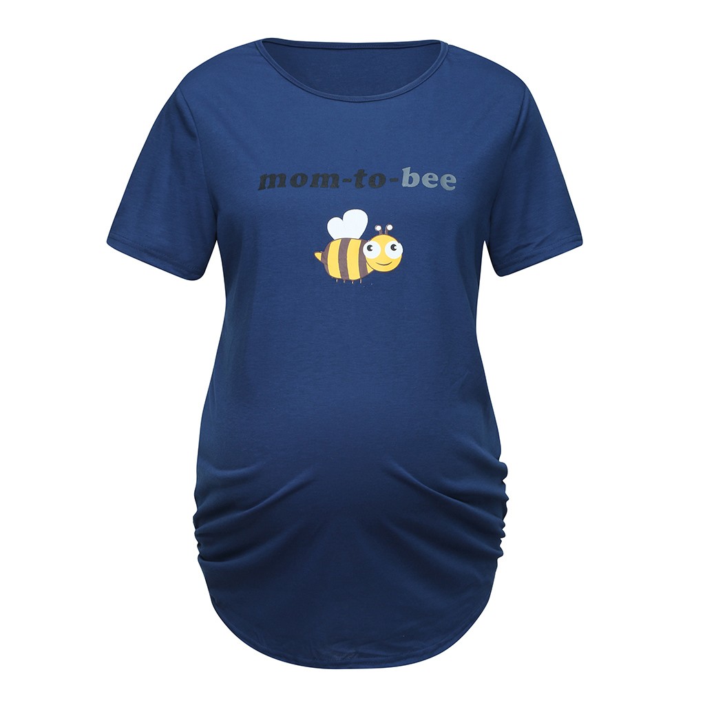 Vrouwen Moederschap T-shirt Tee Korte Mouw Cartoon Print Tops T-shirt Zwangerschap Grappige Kleding Voor Zwangere Moederschap T-shirt Vrouwen