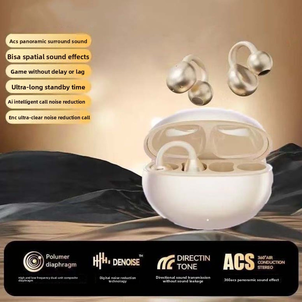 Auricolare bluetooth over-ear con riduzione del rumore, auricolare bluetooth a bassa latenza, auricolare bluetooth wireless mini impermeabile