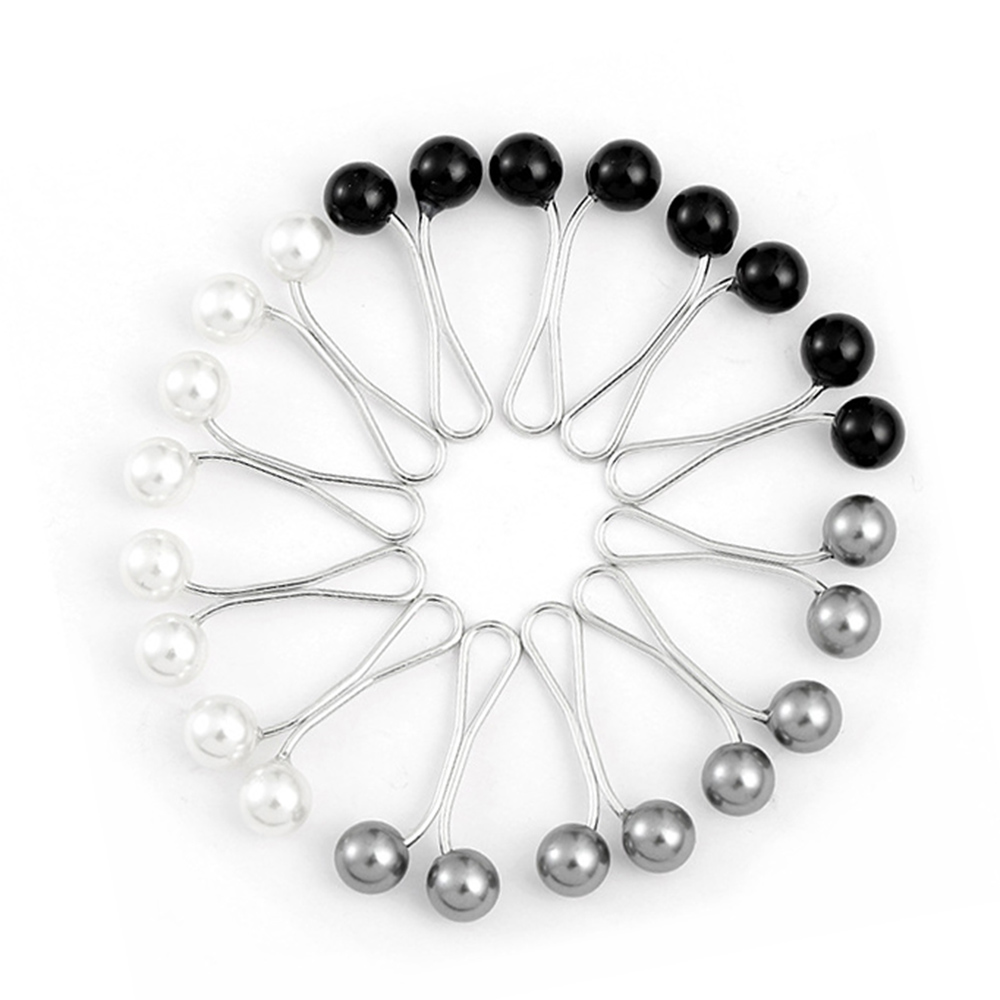 12 pièces/lot goutte perles broches femmes musulmanes châle écharpe Clips dame foulards Hijab pour femmes perle broche broche multicolore Hijab Clips: PLAQUÉ ARGENT