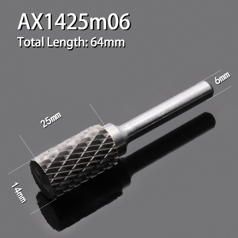 Fraise cylindrique en alliage de carbure 1 pièce lime rotative Double fente sculpture sur bois tête de meulage électrique rotative 3-16mm de diamètre: Bleu