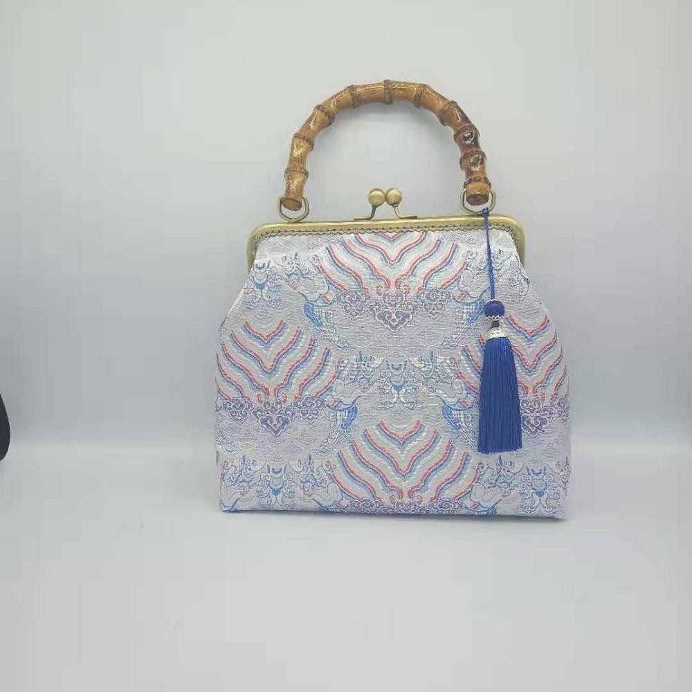 Unique Lock Shell Bags Wood Vintage Flowers Bag Chain Women Shoulder Crossbody Bag Pure Handmade Tote Women&#39;s Handbags: women bag 10