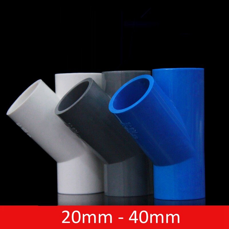 1pc 25mm pvc-putki 3 -suuntainen liitin puutarhakastelu y-tyyppinen vesiputkisovitin kalasäiliöliitos 45 astetta kallistettu liitin