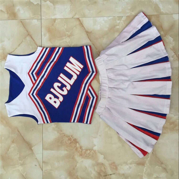 Girl Primary School Uniforms Set Girl Cheerleader Uniforms Kid Cheer Leaders Costumes Children Soccer Cheer Team Uniforms