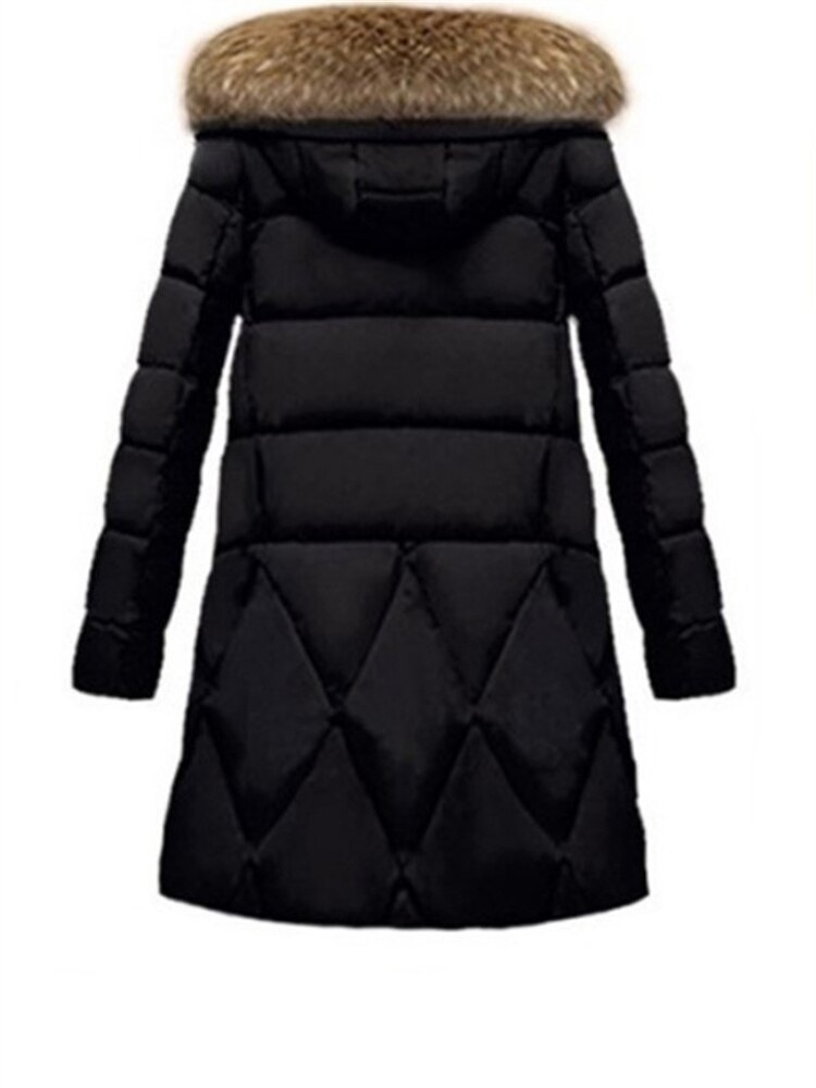 2022 Winter Toevallige Zwarte Katoenen Jassen Vrouwen Temperament Mid-Length Hooded Down Katoenen Jas Dikke Warme Outer Wear Tops vrouwelijke