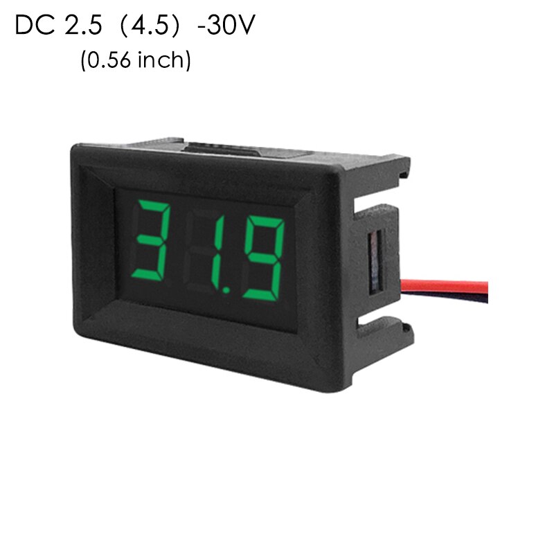 Digital Voltmeter DC 4,5 V bis 30V Digital Voltmeter Spannung Panel Meter Rot/Blau/Grün Für 6V 12V Elektromobil Motorrad Auto: green 2.5-30V
