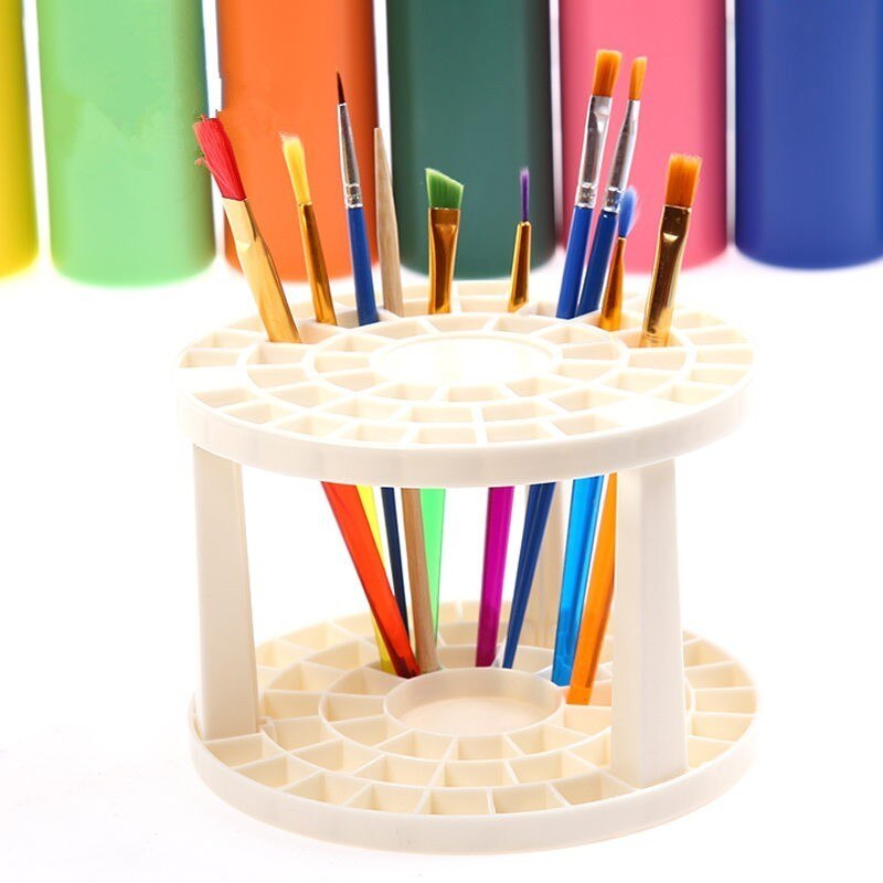 Oil Watercolor Paint Brush Pen Holder 49 Holes Art Supplies Acrylic Painting Drawing DIY Brush Holder For Artist 03172