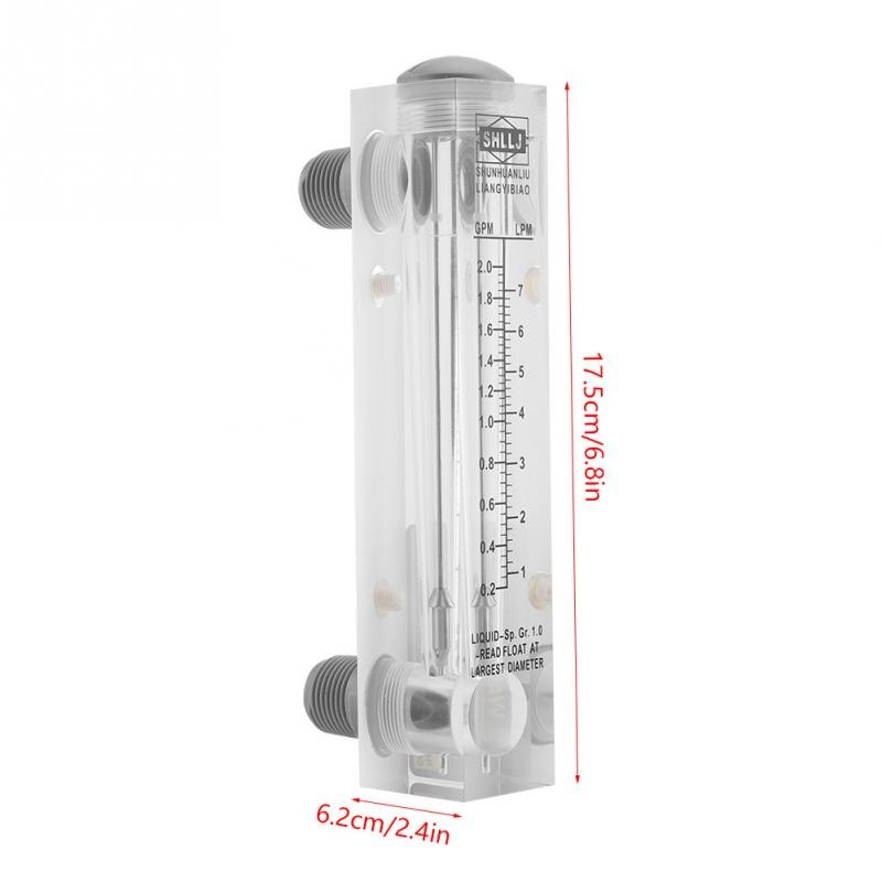 Flow Meter 0.2-2GPM1-7LPM Accuracy Flow Meter Panel Type Glass Liquid Flowmetre Water Flow Industrial Field Measuring Tool