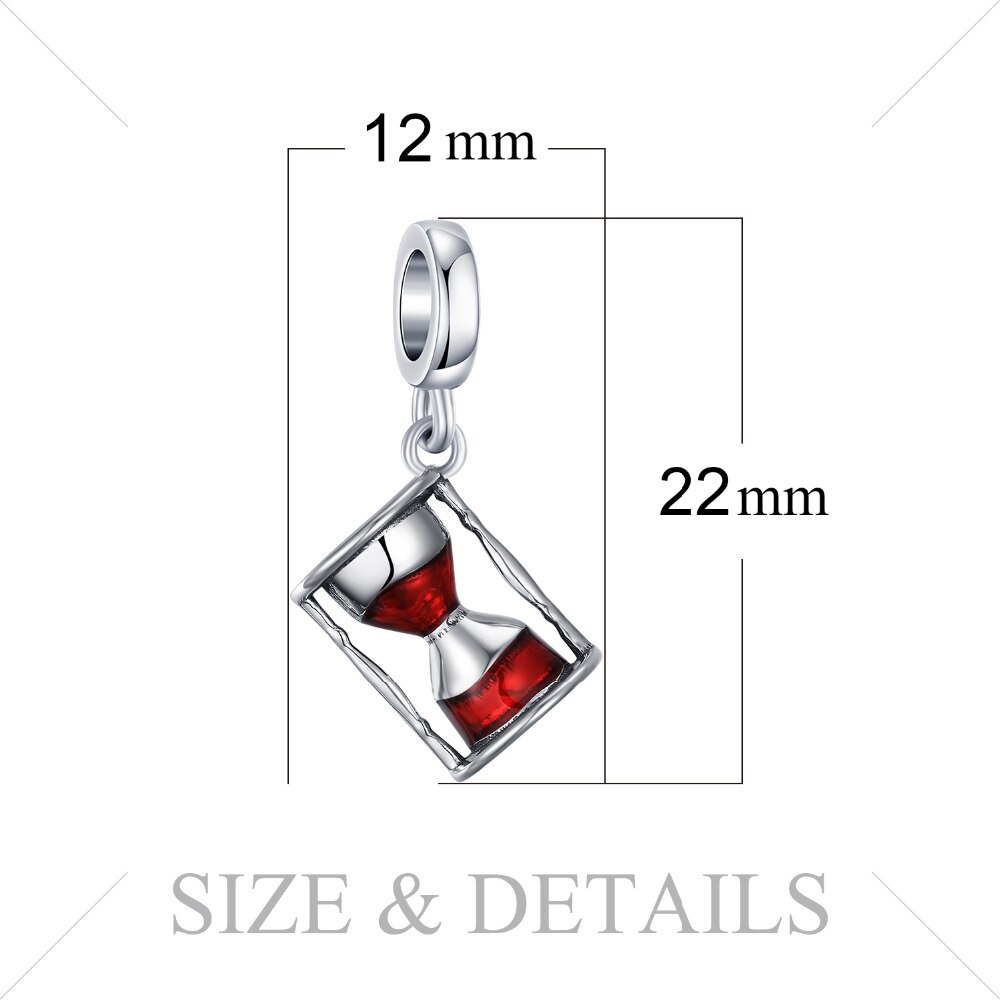 JewelryPalace Hourglass 925 Sterling Silver Beads Charms Silver 925 Original For Bracelet Silver 925 original For Jewelry Making