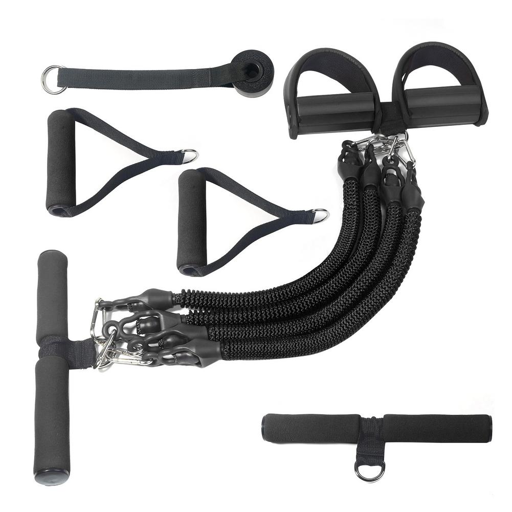 11pcs Tension Tube Fitness Exercise Slimming Training Multifunctional Four-tube Tensioner Latex Anti-breaking Exercise Fitness