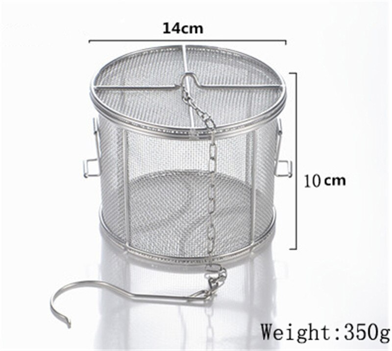 Stor 25*25cm 304 rostfri kryddpåse såssoppa smak kryddlåda te köttkorg gryta slaggseparering durkslag: W14 x h10 cm