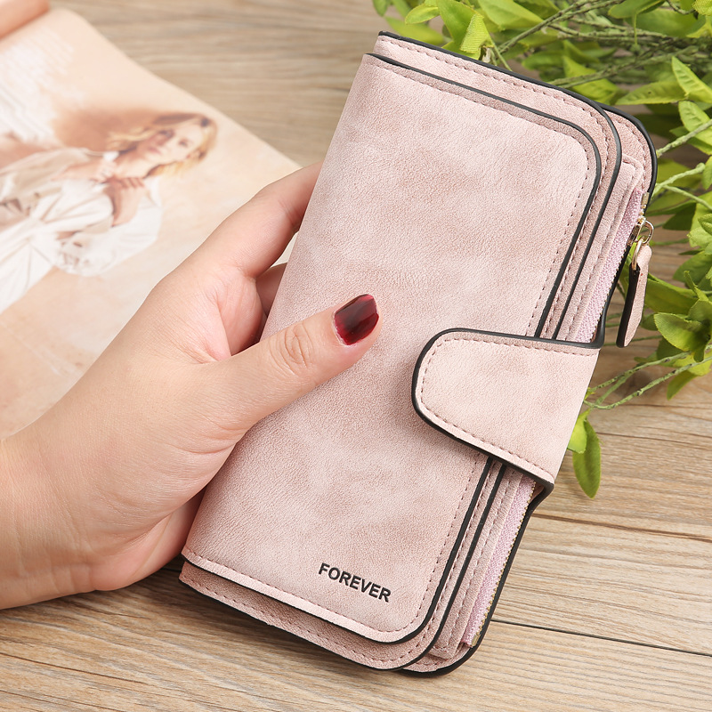 2024 Frauen Brieftaschen lange Pu Leder oben Karten Halfter klassische weibliche Geldbörse Reiß verschluss Brieftasche für Frauen: Himmel Blau