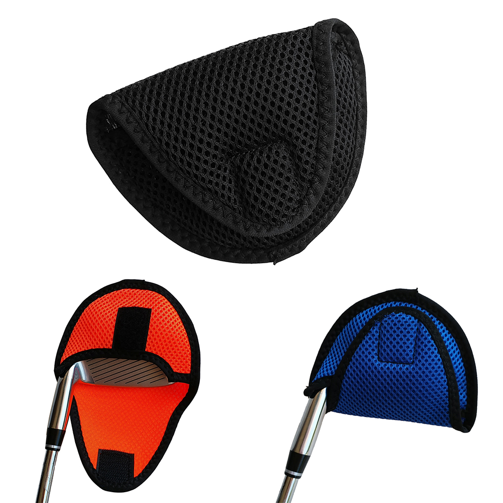 Lightweight Mallet Putter Head Cover Golf Headcover Protector Bag with Fastening Tape Golf Clubs Accessories Golfer Equipment