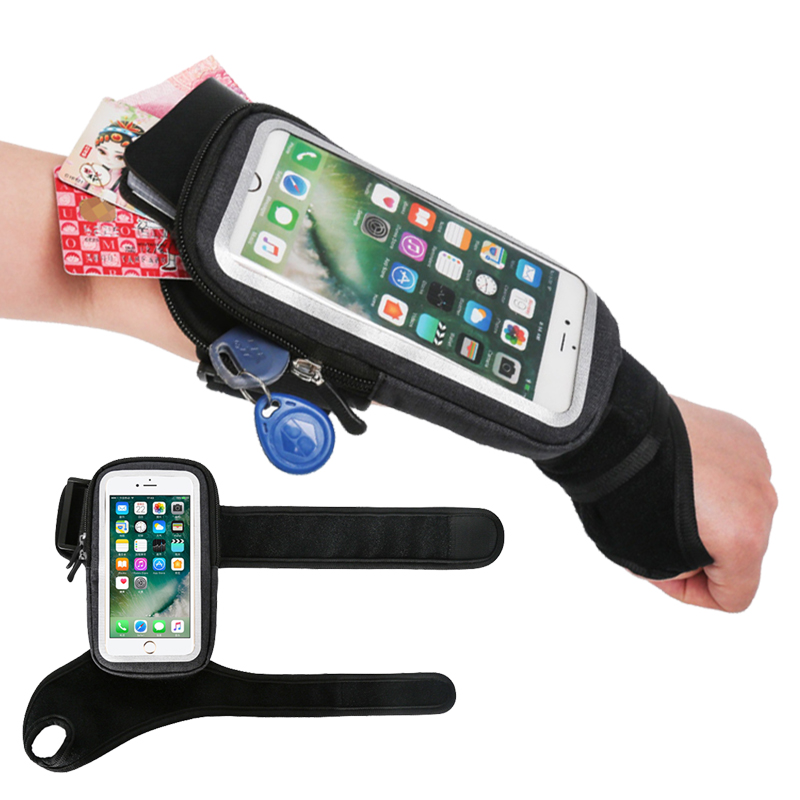 HAISSK-Bolsa de muñeca para móvil, brazalete para iPhone 14, 13, 12, 11 Pro Max, XR, XS, 7, 8 Plus, Samsung S23, S22, S21, bolsa de almacenamiento con pantalla táctil