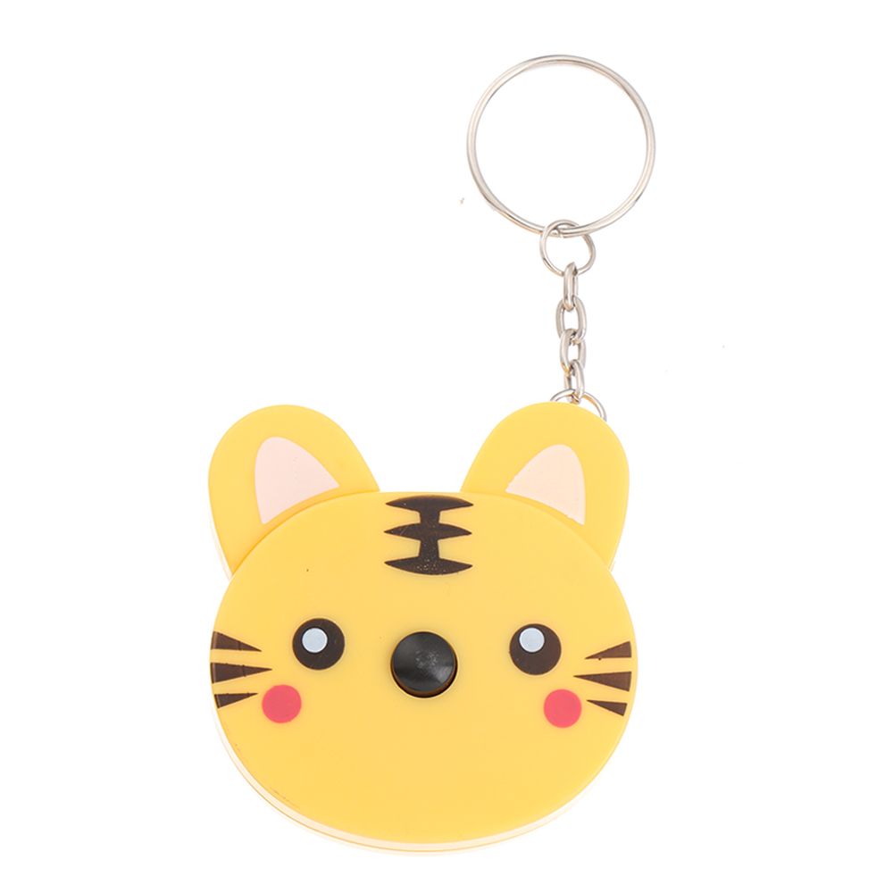 100Cm Leuke Intrekbare Meetlint Kawaii Dier Roll Automatische Naaien Meetlint Heerser Meetlint Sleutelhanger Huishouden: yellow-Tiger