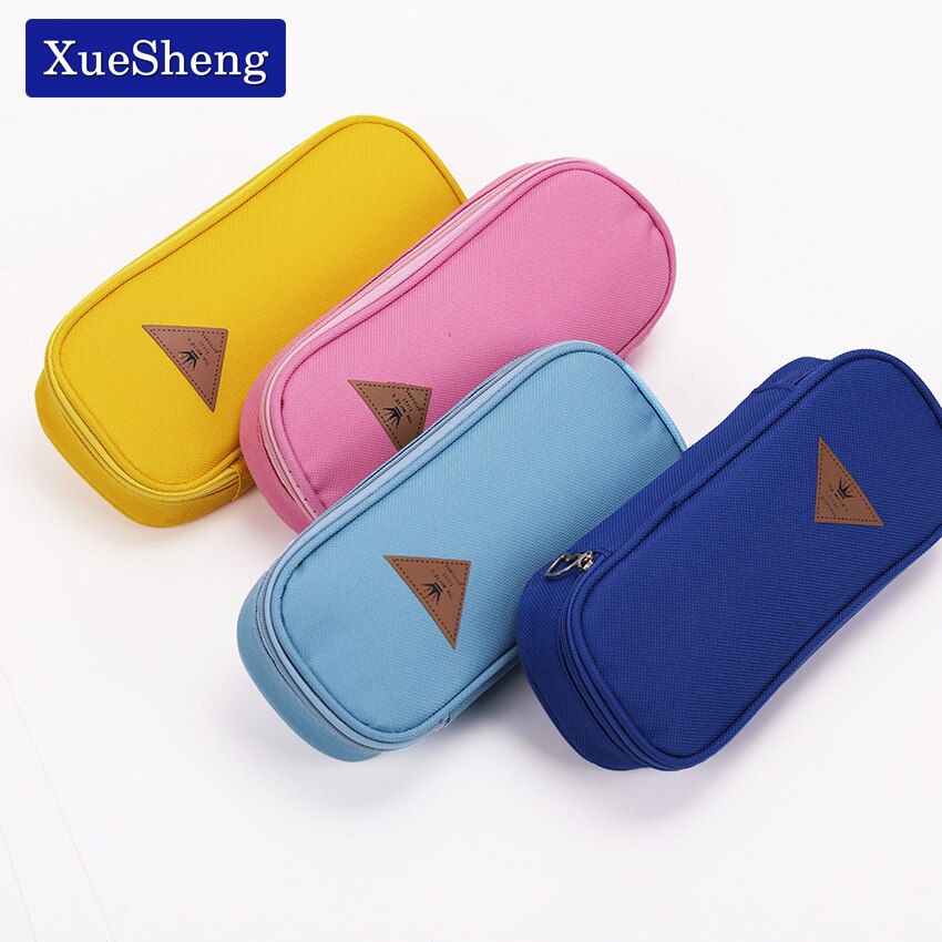 1 PC Doce Cor Estilo Coreano Caixa de Lápis Da Lona Multifuncional Saco Organizador De Armazenamento De artigos de Papelaria Material Escolar Papelaria Escolar