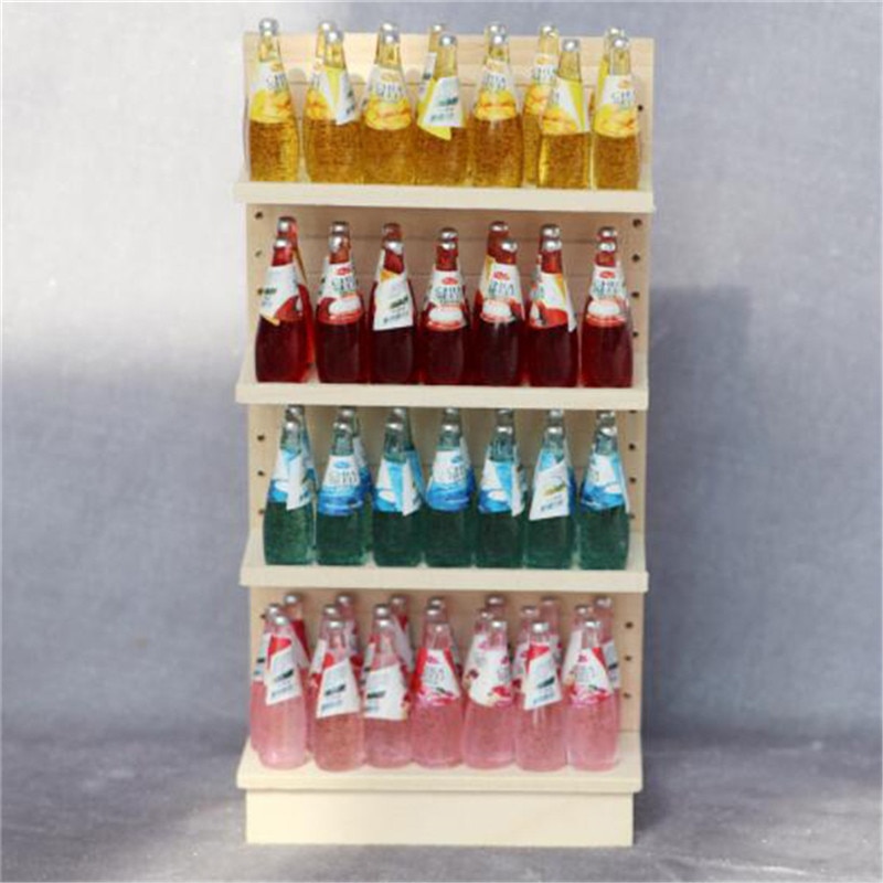 1pc Wooden 1:12 Scale Dollhouse Miniature Supermarket Shelves for Food Drink Display Furniture Toys 8.1*4.1*16.1cm