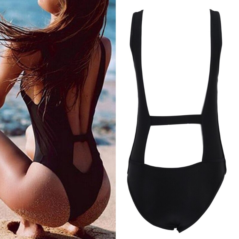 V-hals Rits Een Stuk Badpak Hoge Cut Badmode Vrouwen Bikini Low Cut Maillot Polyester Thinkthendo