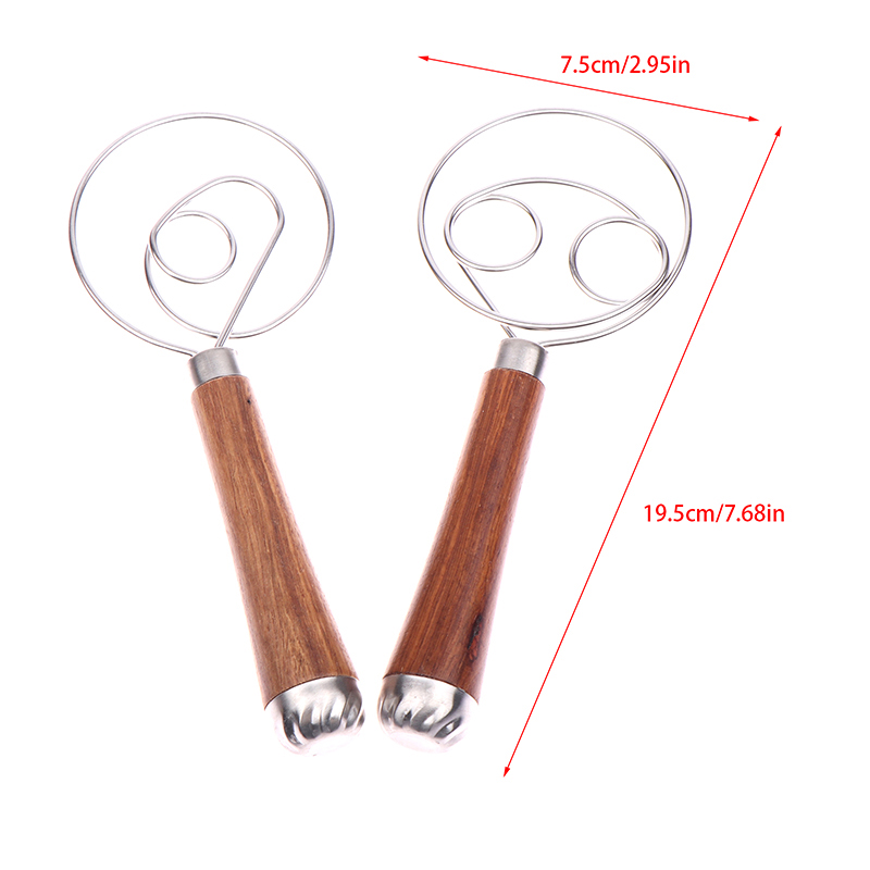 Dänischer Teig Schneebesen Holzgriff Eier Sahne Rühr stäSein Doppel löcher Mehl Kuchen Rührer Schneebesen Küche Backwerk zeuge