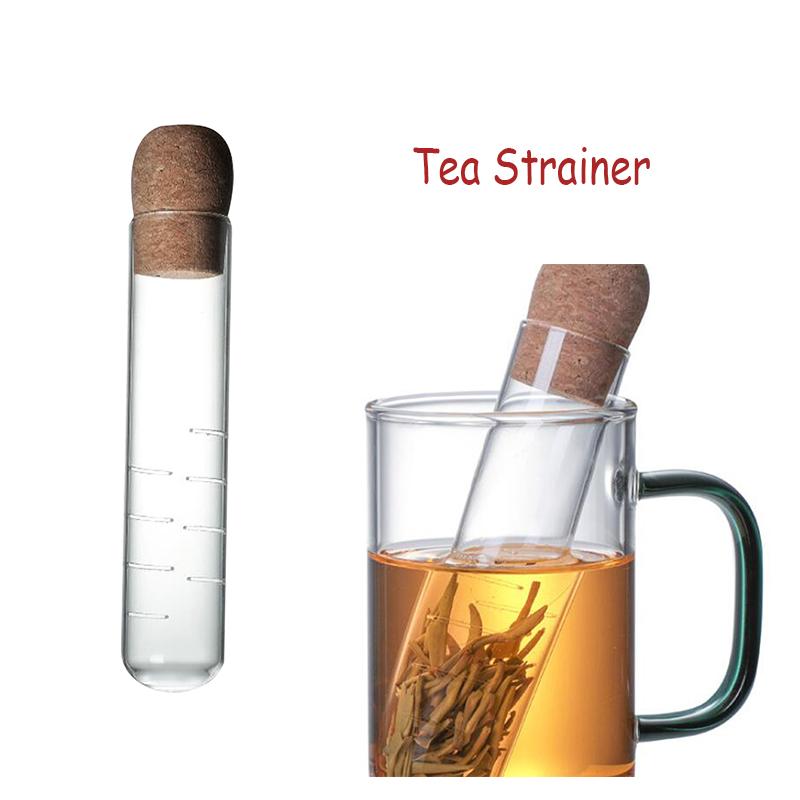 Botella de vidrio de corcho transparente para té, Mini botella vacía, Infusor de té, tubo de filtro de prueba de elaboración, accesorios de té