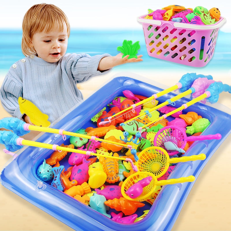 Magnetische Kinderen Vissen Speelgoed Set Magneet Vissen Play Water Baby Speelgoed Vis Vierkante Kinderen Jongen Meisje Vissen Speelgoed