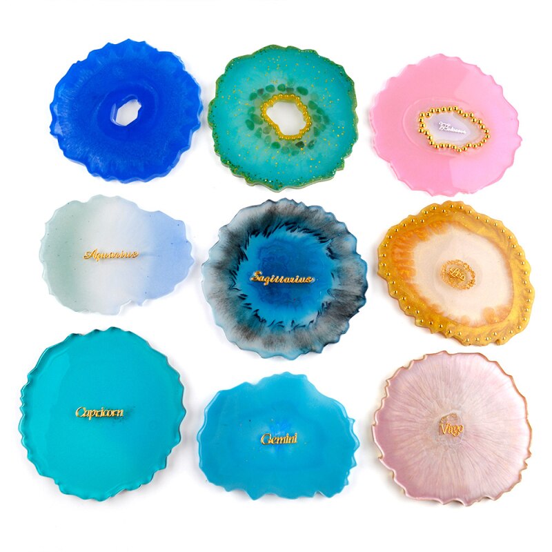 Crystal Resin Coaster DIY Kit Make Your Own Crystal Resin Coaster Individual Table Silicone Mat Placemat Coaster Stand