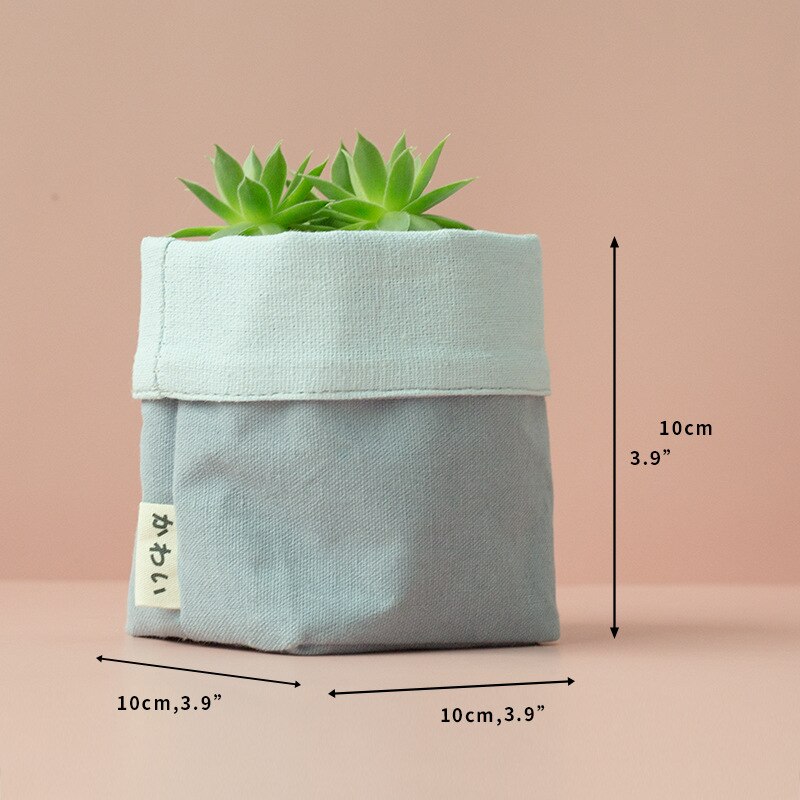 Maceta de papel Kraft lavable para flores, maceta de escritorio para suculentas, contenedor reutilizable, bolsa de almacenamiento multifunción, decoración del hogar: Blue