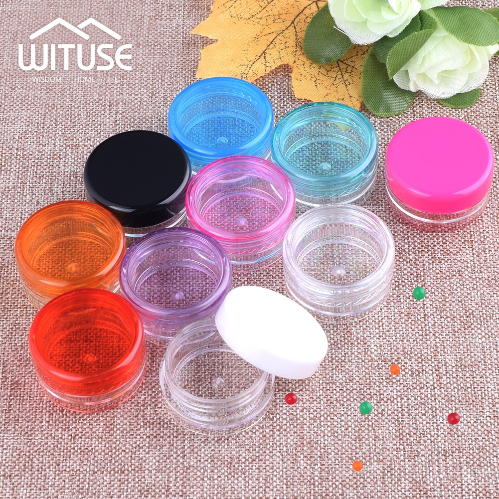 10pcs 3g/5g Empty Plastic Clear Cosmetic Jars Makeup Container Lotion Bottle Vials Face Cream Sample Pots Gel Box Plastic Sample