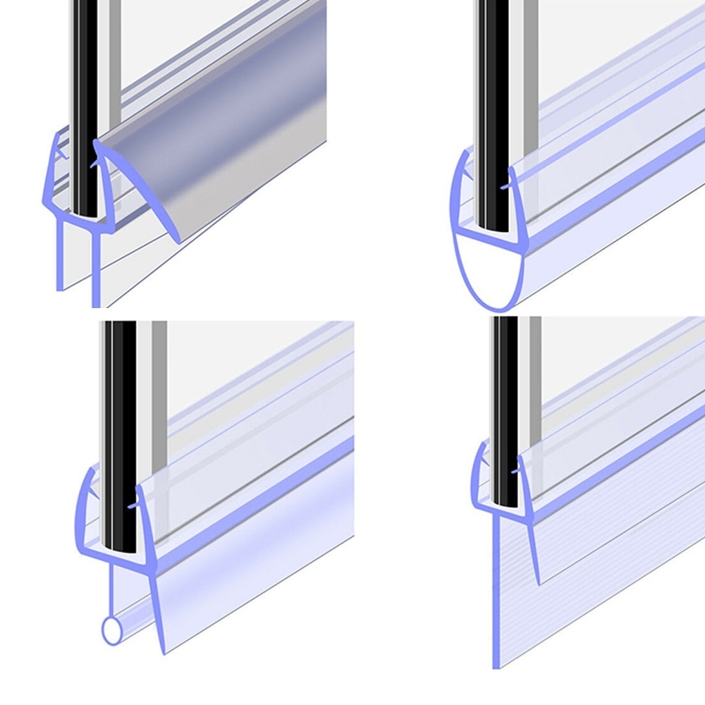 Household Prevent Bathroom Bath Screen Window Seal Water Baffle Sealing Strips Glass Door Weatherstrip: A-12mm