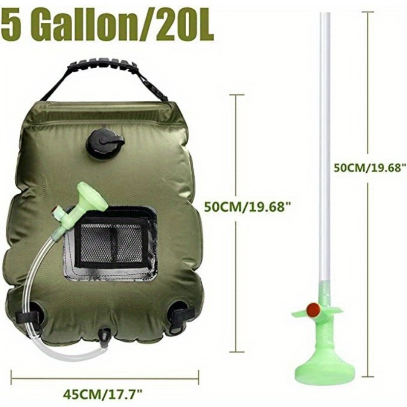 Zonne-douchezak voor camping, 20 l/40 l, zonne-verwarming, maxi, draagbare douche met afneembare slang en douchekop voor kamperen, wandelen, outdooractiviteiten (20 l Zonne-douchezak voor camping, 20 l/40 l, zonne-verwarming, maxi, draagbare douche met afneembare slang en douchekop voor kamperen, wandelen, outdooractiviteiten (20 l