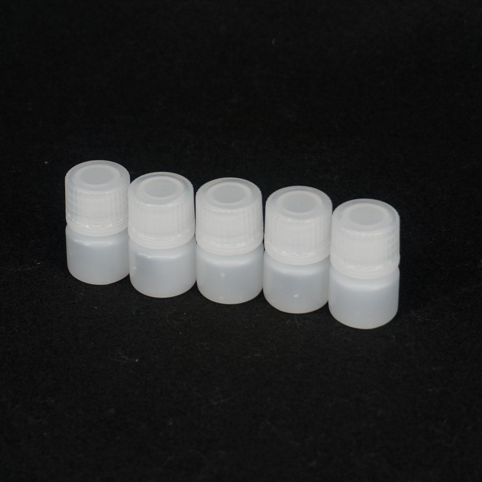 Lot5 5ml White PP Plastic Cylindrical Chemical Container Reagent Bottle