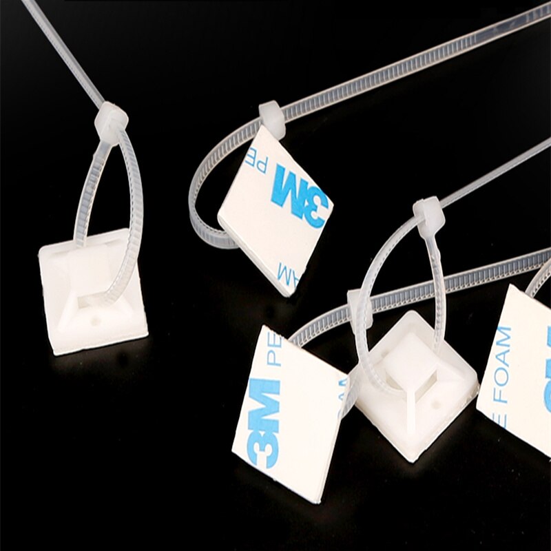 Soporte para cables de 25x25cm, 100 Uds., accesorios de cableado, organizador de cables, soporte para cables, sujeción de cables, Piec de posicionamiento