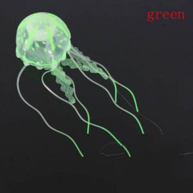 Artificial Swim Glowing Effect Jellyfish Aquarium Decor Fish Tank Underwater Live Plant Luminous Ornament Aquatic Landscape: green