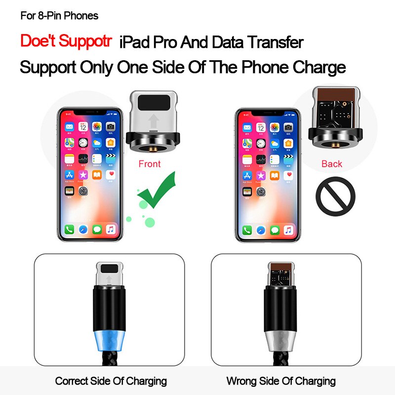 Ronde Magnetische Kabel Plug Micro Usb/Type C / 8 Pin Adapter (Alleen Magnetische Plug) magneet Cabo Connector Stof Stekkers