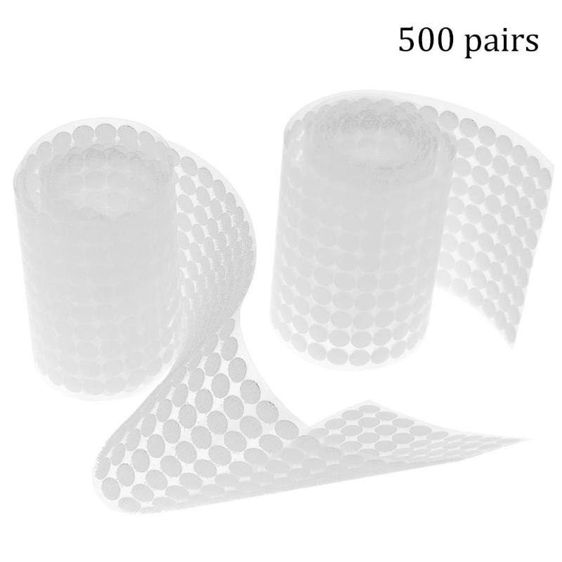 500 Pairs Dots Sticker Hook Loop Double-Sided Self-Adhesive Nylon Tape Snap Adhesive Fastener Tape Home Use Sewing Accessories