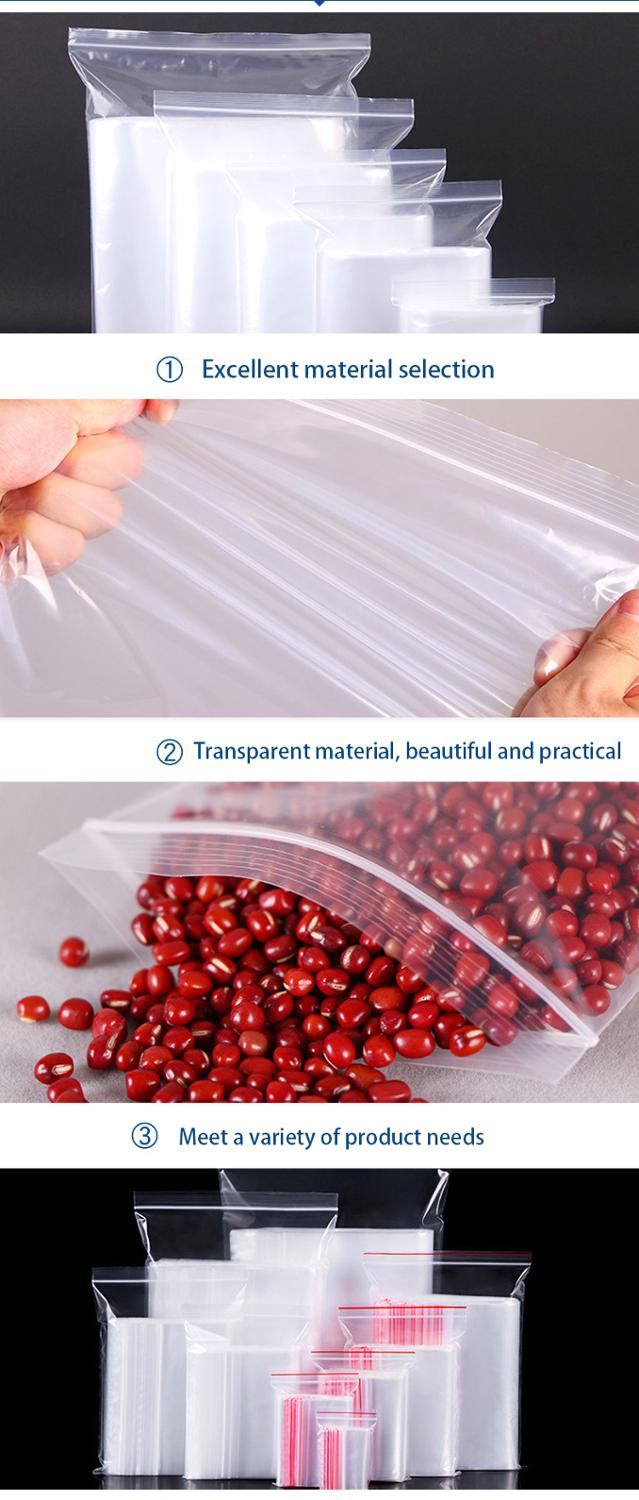 Ekstra tunge forskellige størrelser genlukkelige plastemballageposer lynlås plastikposer lynlås klare lynlåsposer (pakke  of 50)