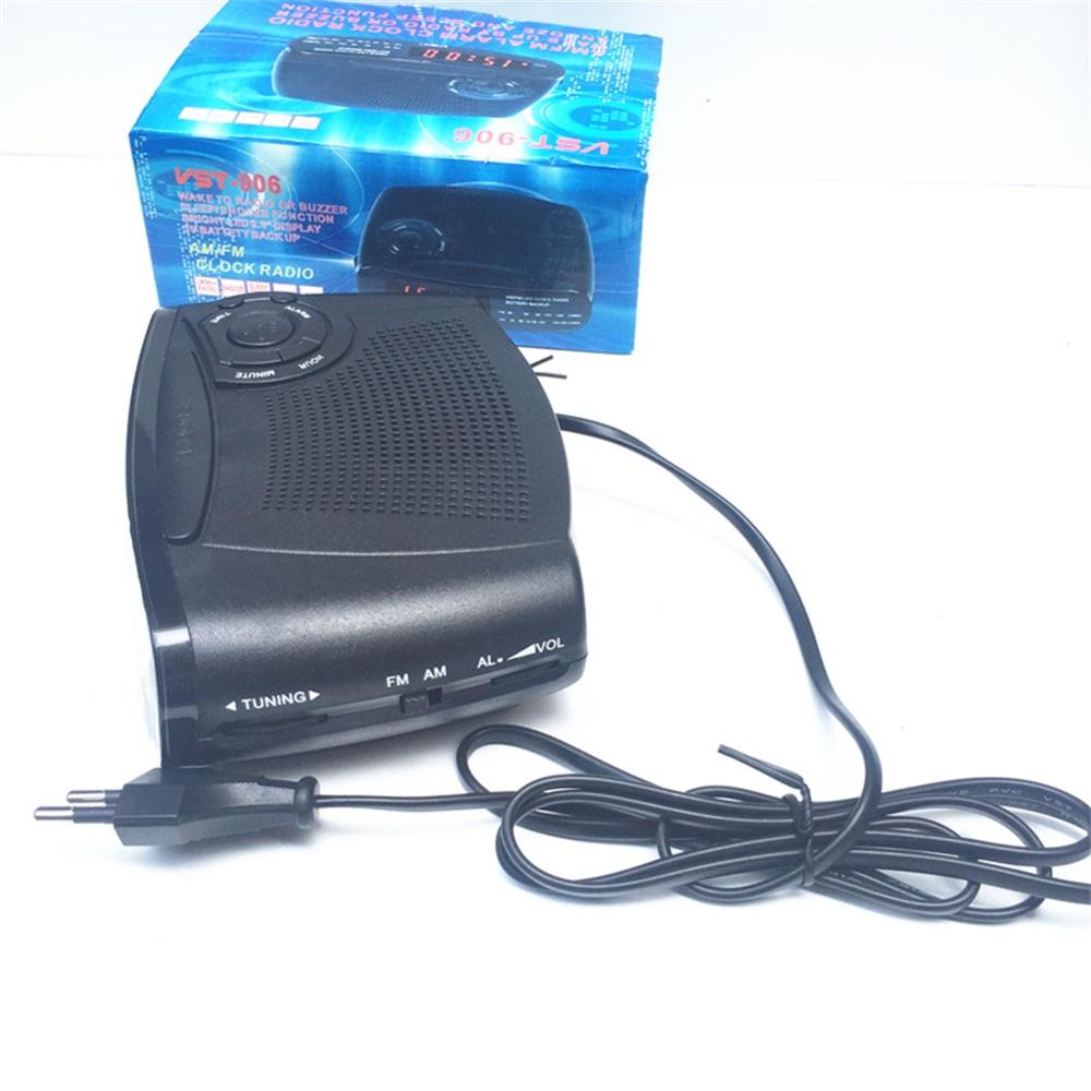 220V Alarm Clock Radio AM/FM Digital LED Display with Snooze, Battery Backup Function-30