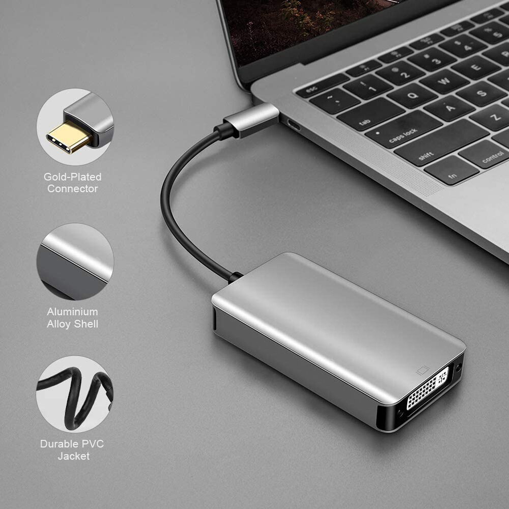 Usb C Naar Dvi Dual Link Dvi Actieve Adapter Kabel Thunderbolt 3 Usb 3.1 Type C Naar Dual Link Dvi adapter Tot 2560X1600 Ondersteund