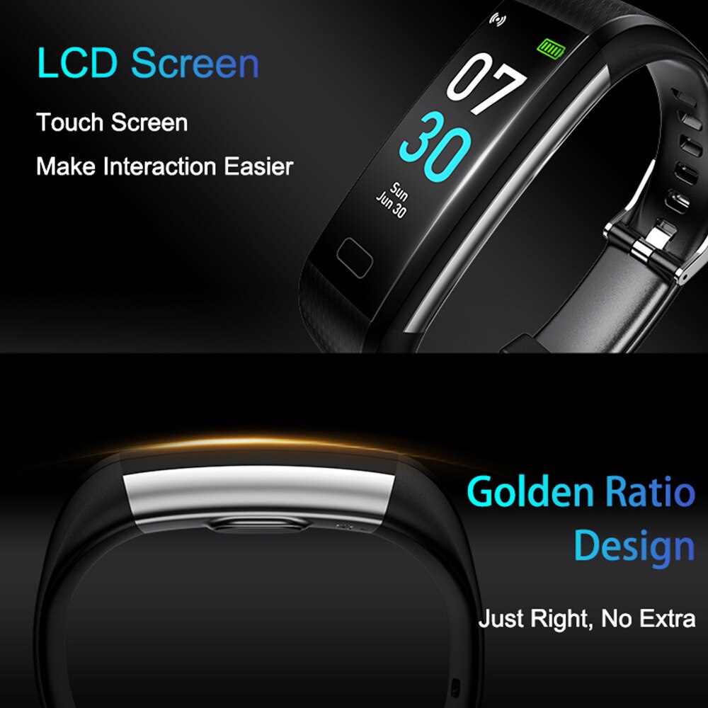 Smart klocka dam sport män smart band blodtrycksmätare  ip68 vattentätt smartwatch armband för android ios telefon
