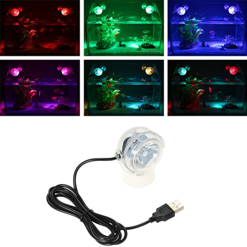 Mini Decorative Aquarium Led Lighting Waterproof Submersible Fish Tank LED Light Spotlight Lamp Aquarium Background