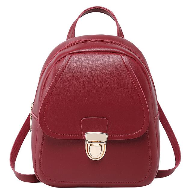 Chuwanglin Vrouwen Mini Rugzak Lederen Schoudertas Kleine Rugzak Portemonnee Mobiele Telefoon Messenger Rugzak Mochila F82002: red 1