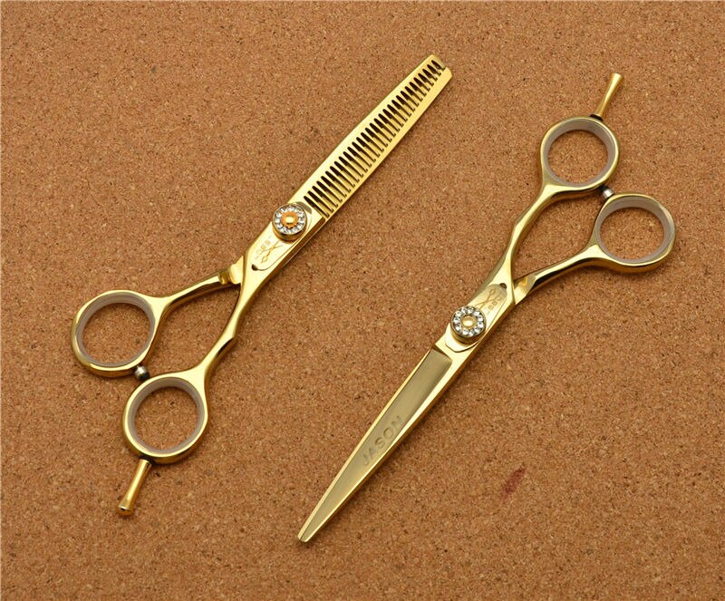 5,5 zoll Jason TOP Friseur Schere 440C Diamante Barbers & #39s Schneiden Schere Ausdünnung Schere haar: One Pair Without Bag