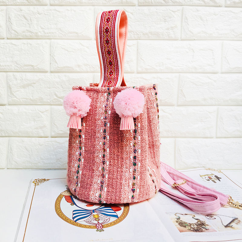 Senhora da moda somente nova bolsa feminina sem mão colorida tweed mini bolsa de pulso wb477