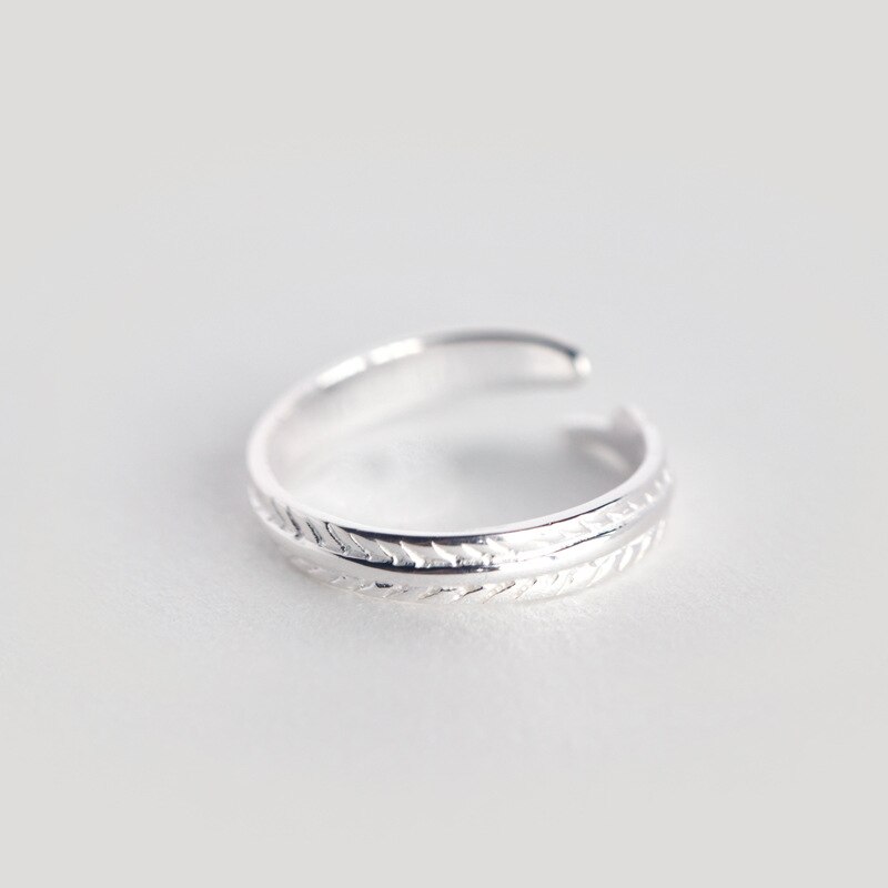 RYOUCUTE 100% Reale Argento Dei Monili di colore di Modo Semplice Grande Foglia Anelli per Le Donne bijoux Dichiarazione Anello Antico Anelli