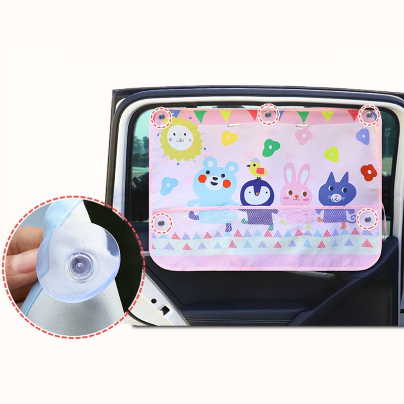Pare-soleil de voiture enfants dessin animé impression écran solaire rideau pare-brise voiture Parasol sac de rangement