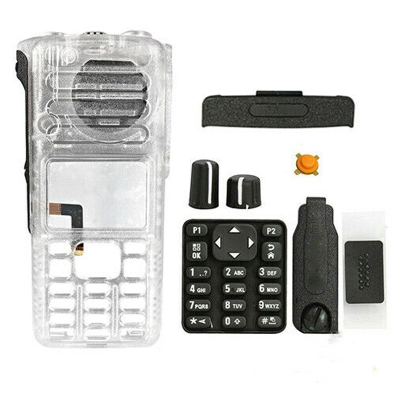 Kleurrijke Walkie Vervanging Front Behuizing Case Kit Voor Motorola Xir P8668 P8660 DGP8550 DP4800 DP4801 XPR7550 XPR7580 2Way Radio: Transparent